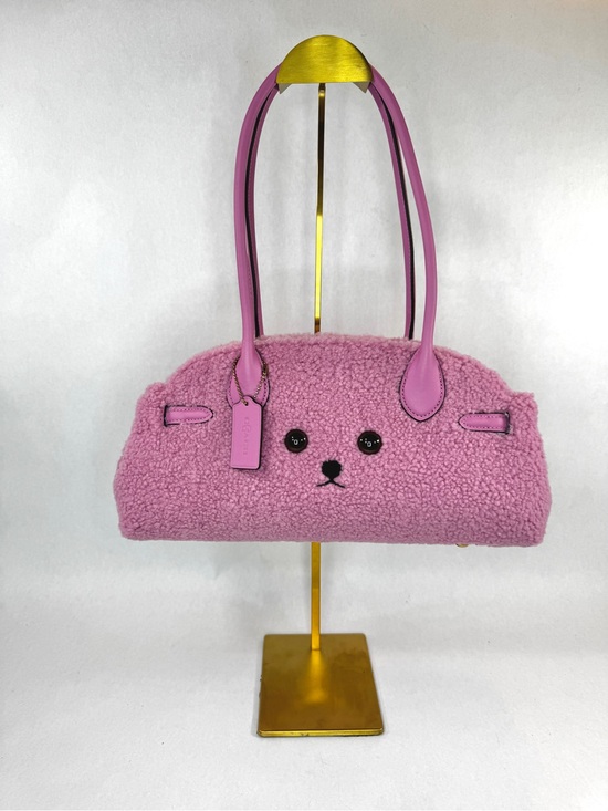 Coach Handbags - Coach x Brain Dead Pink Teddy Bear Shearling Tote Bag CEO06 Fuchsia NWT Rare